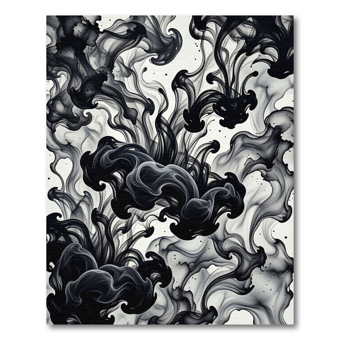 Black Smoke Cloud Swirls Rug
