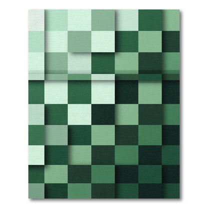 Forest Green Graduated Checkerboard Rug