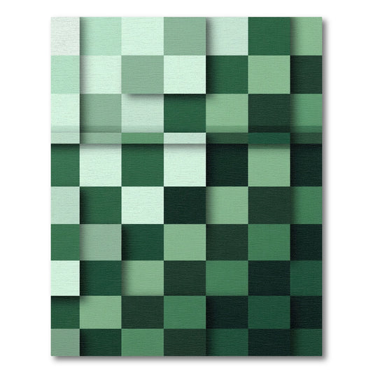 Forest Green Graduated Checkerboard Rug