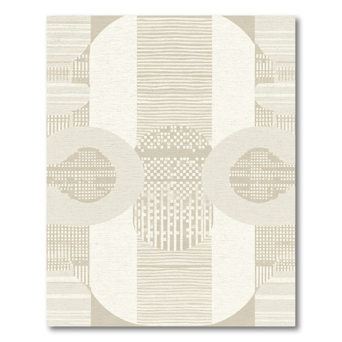 Neutral Abstract Geometric Circles Rug