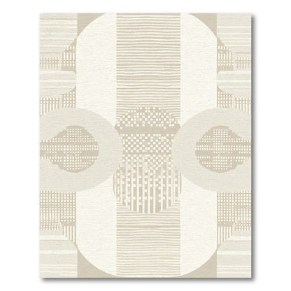 Neutral Abstract Geometric Circles Rug