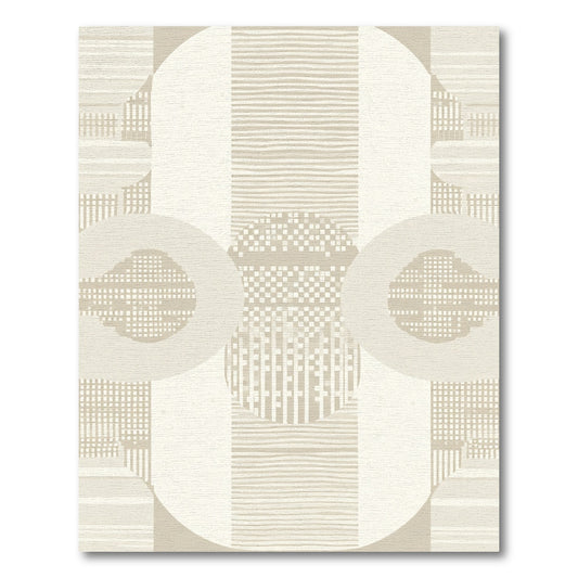 Neutral Abstract Geometric Circles Rug