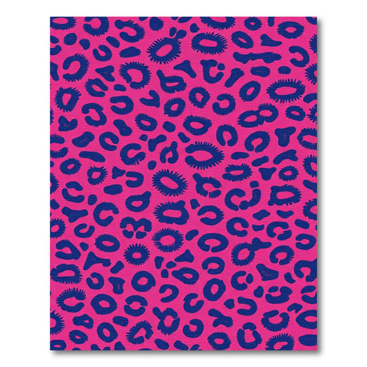 Vibrant Pink Blue Cheetah Spots Rug