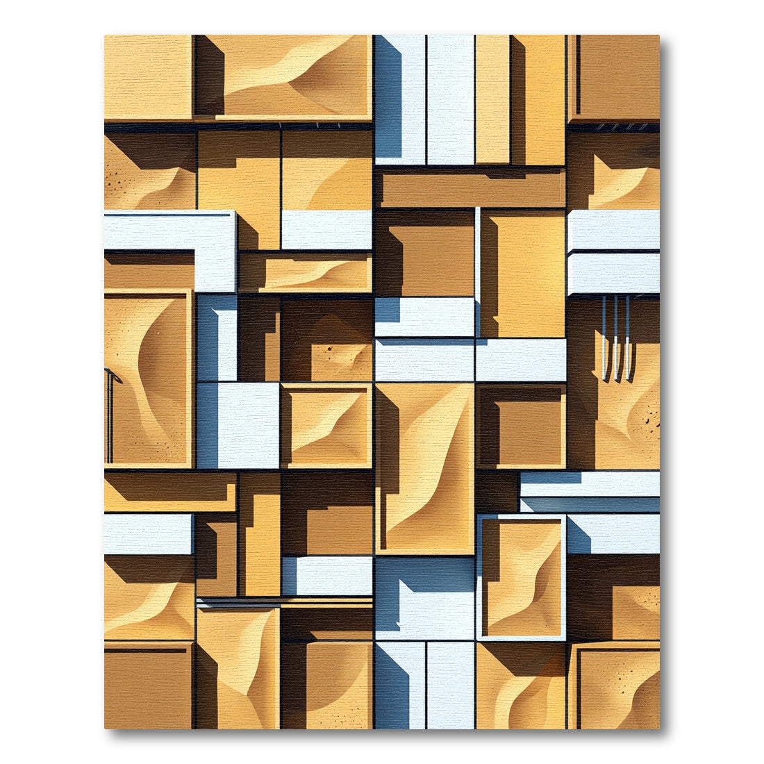 Neutral Dunes Geometric Composition Rug