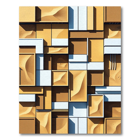 Neutral Dunes Geometric Composition Rug
