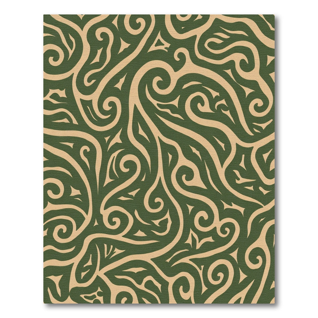 Emerald Swirl Calligraphy Abstract Rug