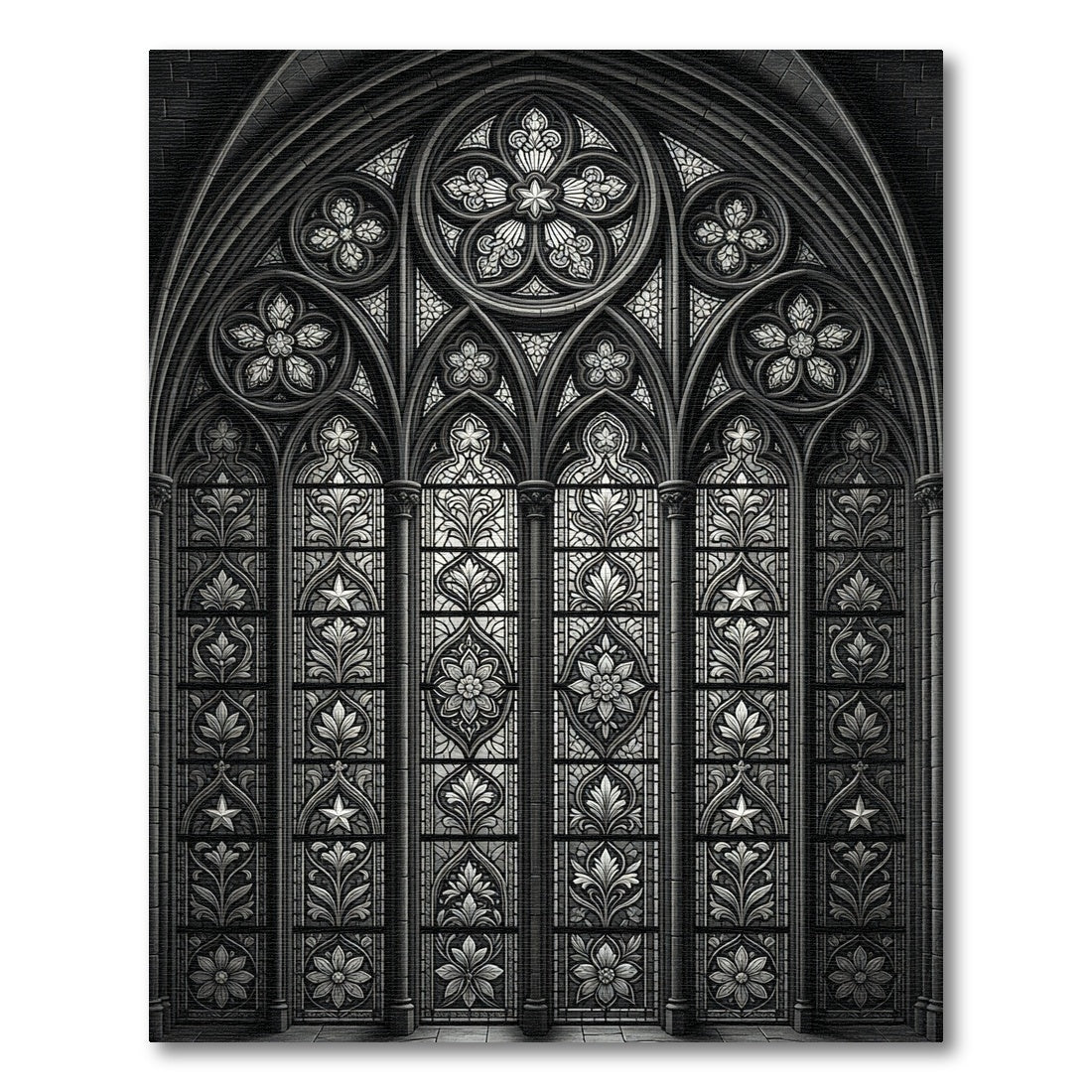 Gothic Floral Vaulted Window Rug