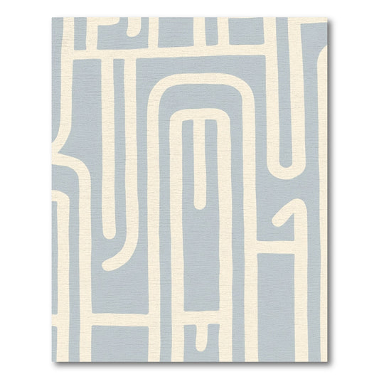Pale Blue Abstract Line Art Rug