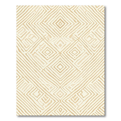 Tan Abstract Line Diamond Rug