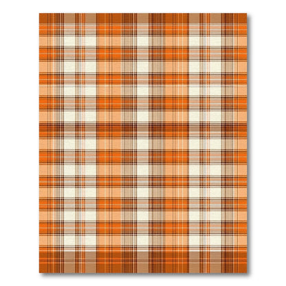 Rustic Orange Plaid Warm Tones Rug