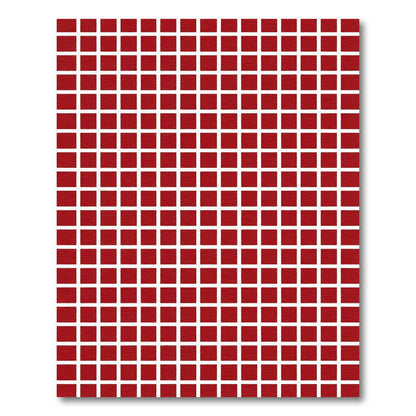 Crimson White Squared Repeating Grid Rug