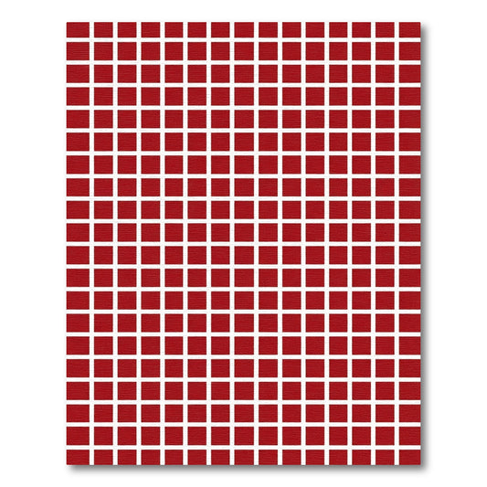 Crimson White Squared Repeating Grid Rug