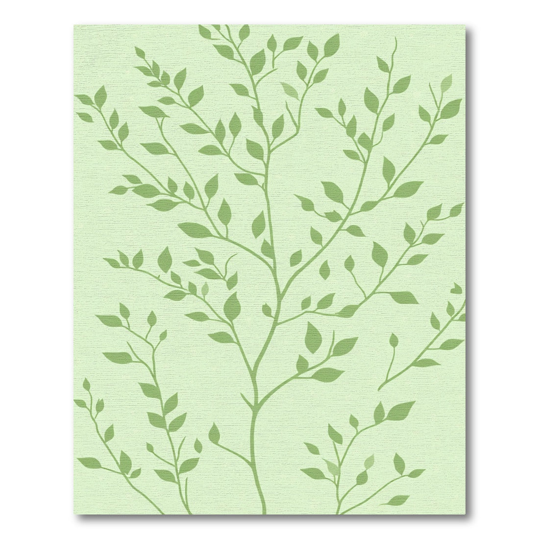 Soft Green Branch Leafy Vines Rug