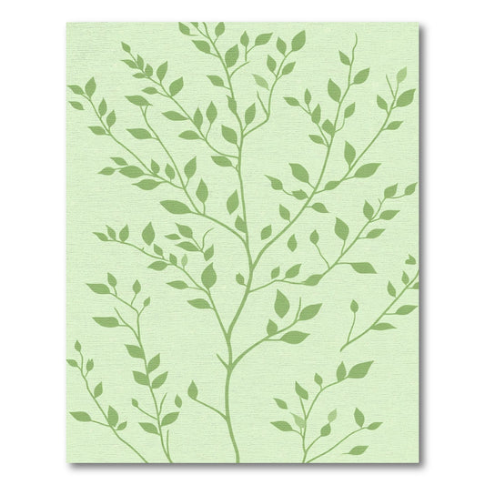 Soft Green Branch Leafy Vines Rug