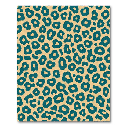 Teal Leopard Spots On Cream Background Rug