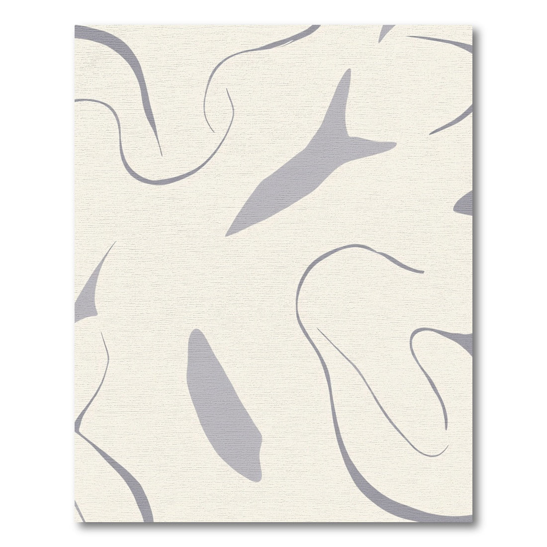 Minimalist Cream Gray Abstract Form Rug