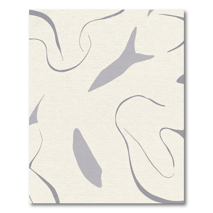 Minimalist Cream Gray Abstract Form Rug