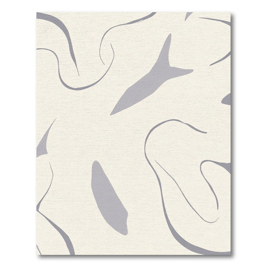 Minimalist Cream Gray Abstract Form Rug