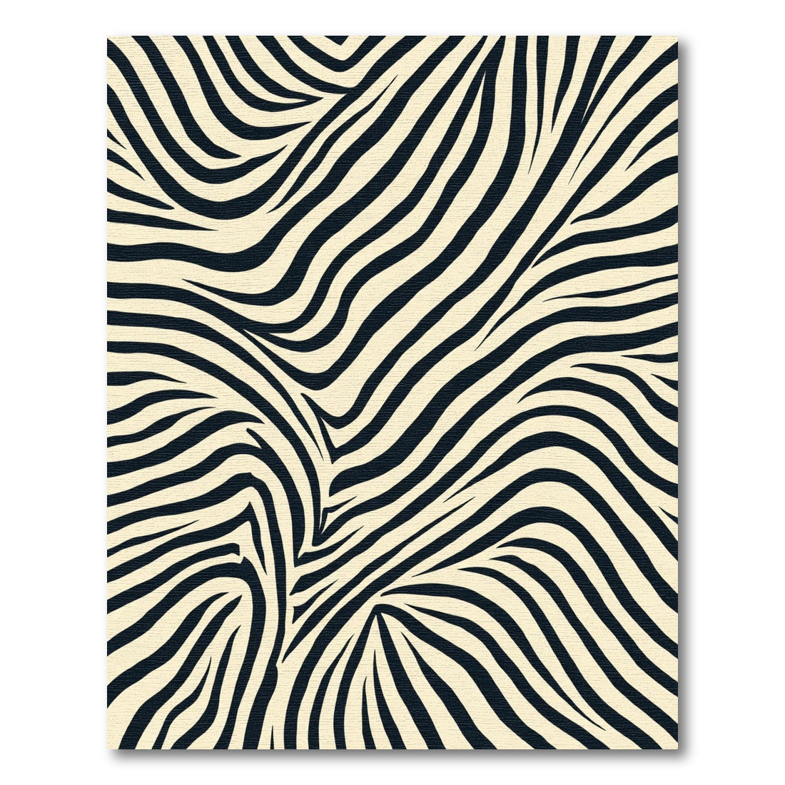 Cream Black Abstract Zebra Stripes Rug