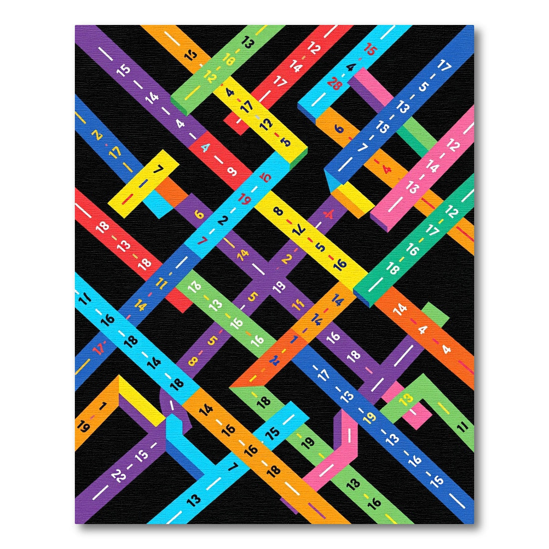 Modern Multicolor Intersecting Lines Rug