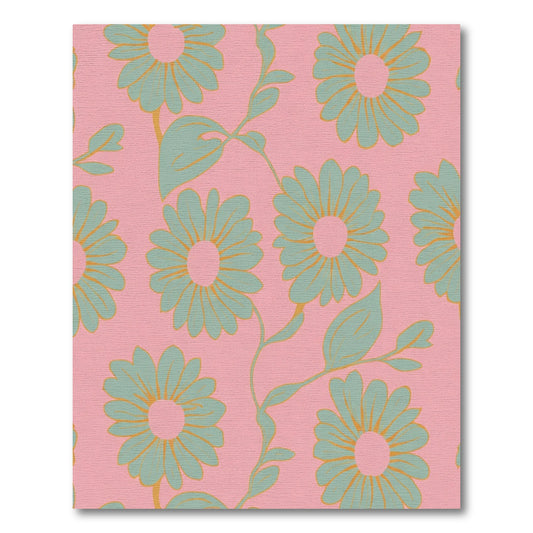 Coral Pink Daisy Vine Rug