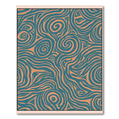 Teal Orange Swirling Organic Lines Rug