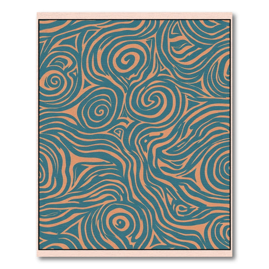 Teal Orange Swirling Organic Lines Rug