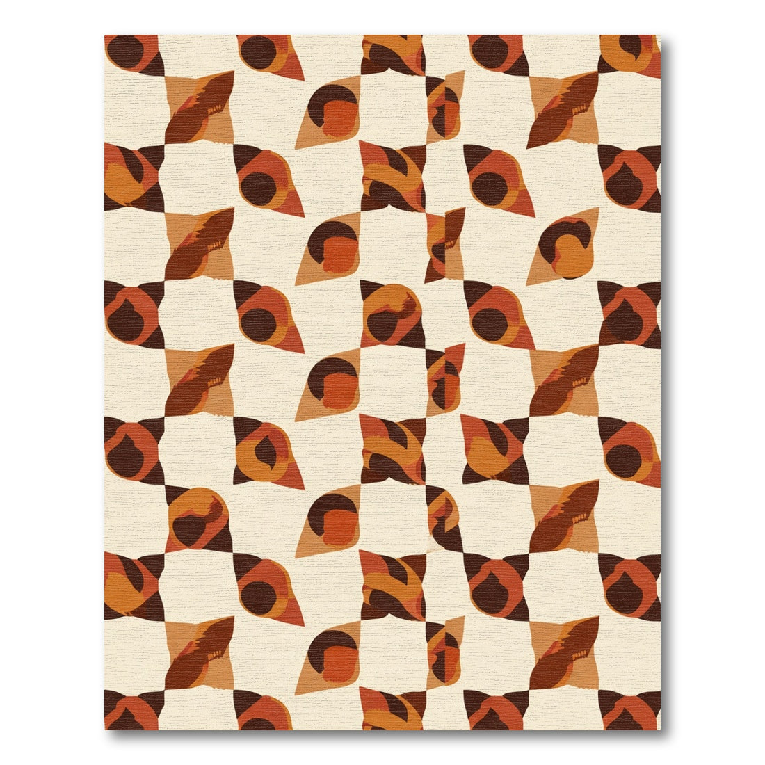 Warm Earthy Tones Abstract Square Rug
