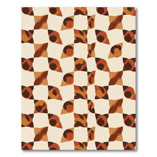 Warm Earthy Tones Abstract Square Rug