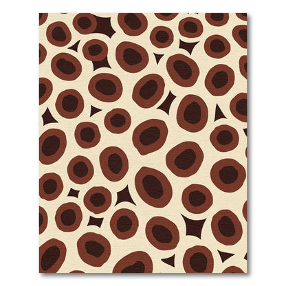 Modern Cream Brown Oval Arrangement Rug