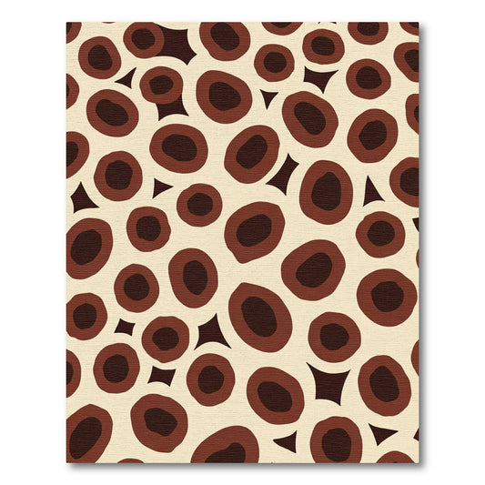 Modern Cream Brown Oval Arrangement Rug
