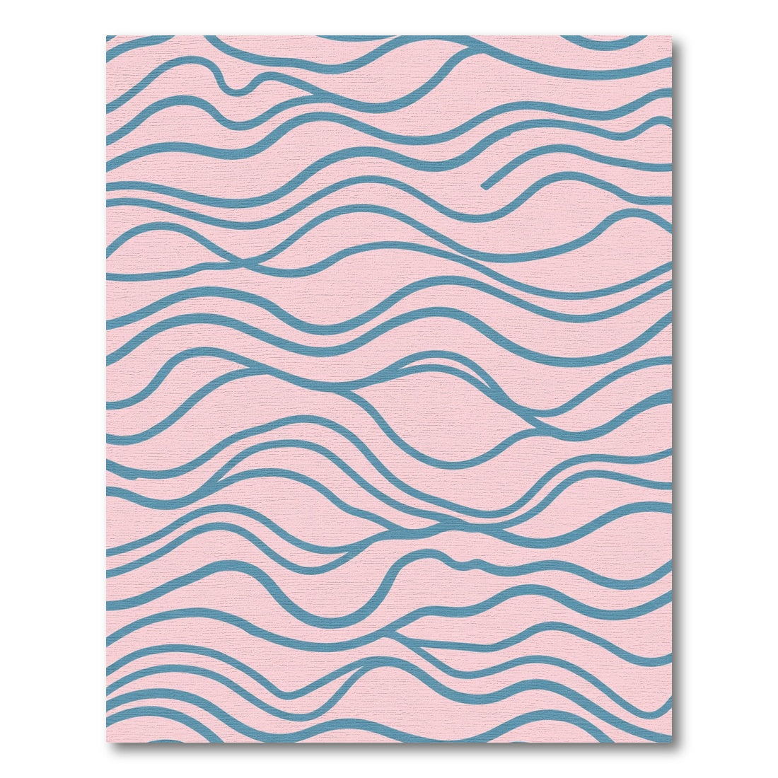 Pink Teal Wavy Lines Rug