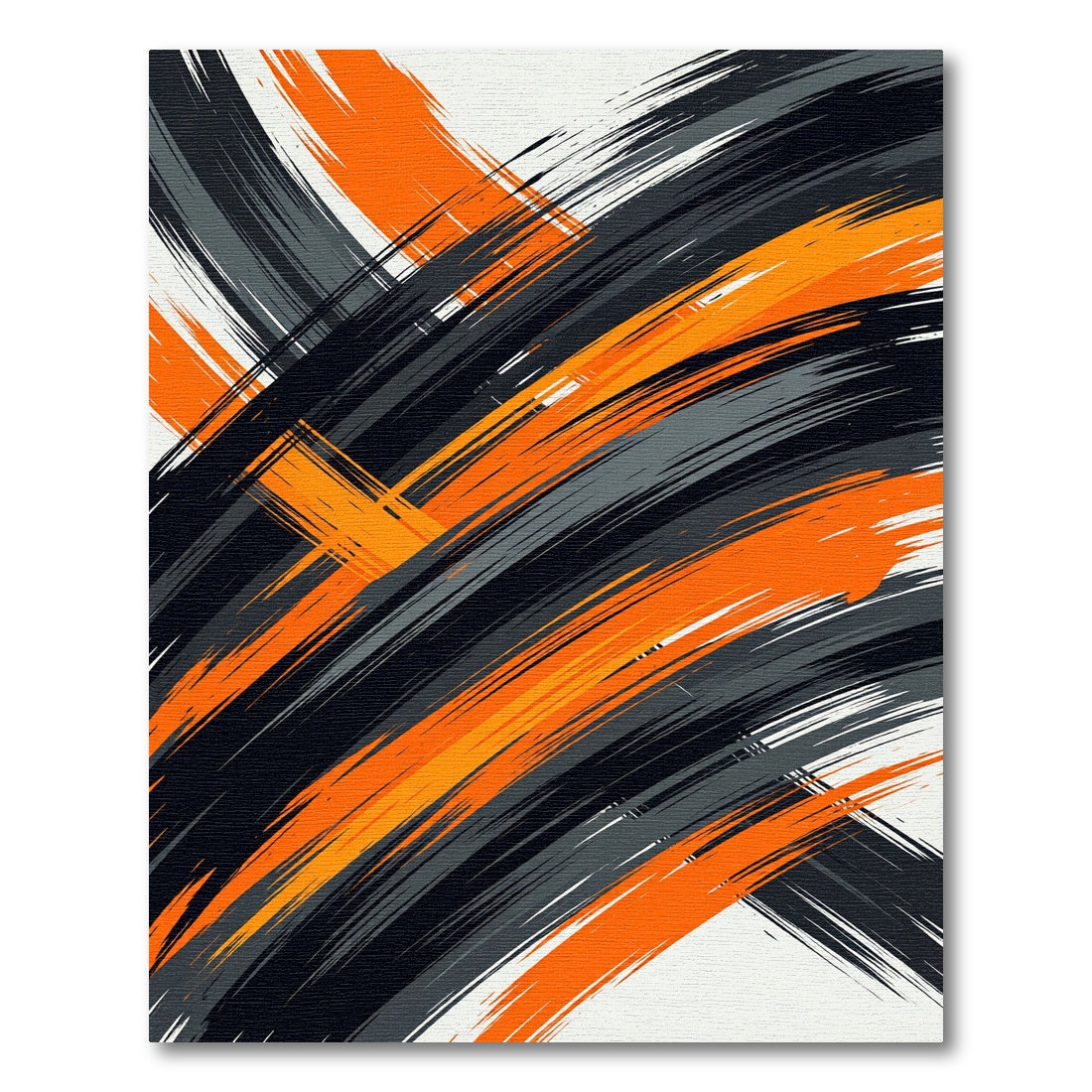Modern Bold Orange Black Swirl Rug