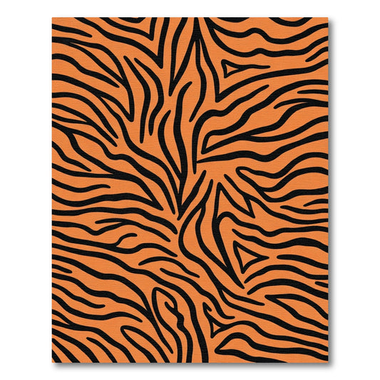 Bold Orange Black Animal Print Rug