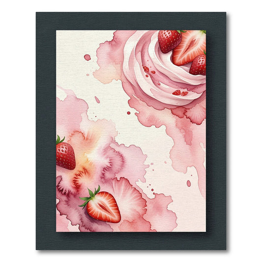 Watercolor Strawberry Cream Swirl Art Rug