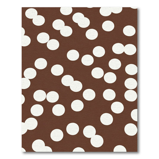 Brown White Scattered Circles Rug