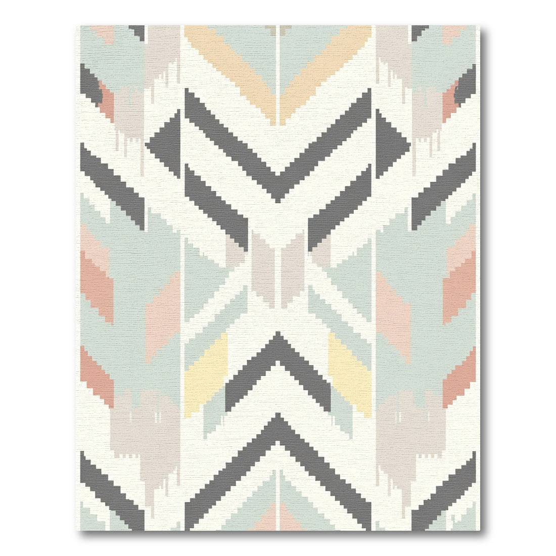 Pale Chevron Geometric Tribal Rug