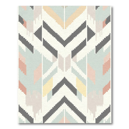 Pale Chevron Geometric Tribal Rug