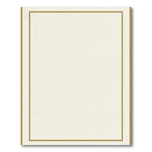 Minimalist Gold Border Linen Rug