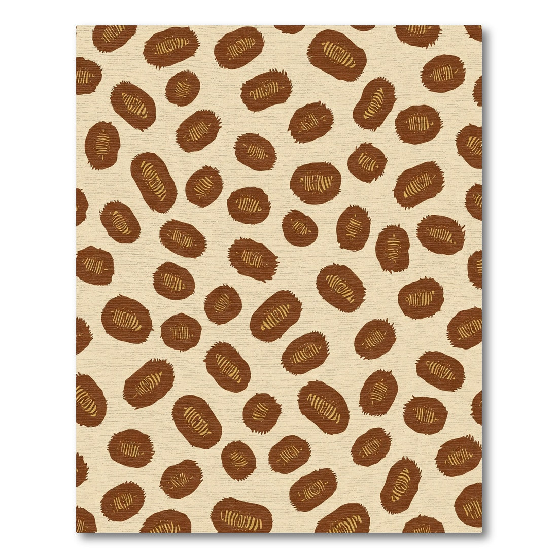 Brown Ochre Abstract Faux Fur Rug