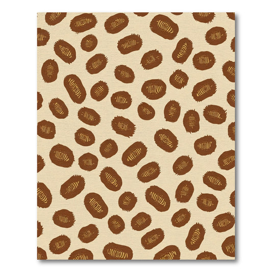 Brown Ochre Abstract Faux Fur Rug