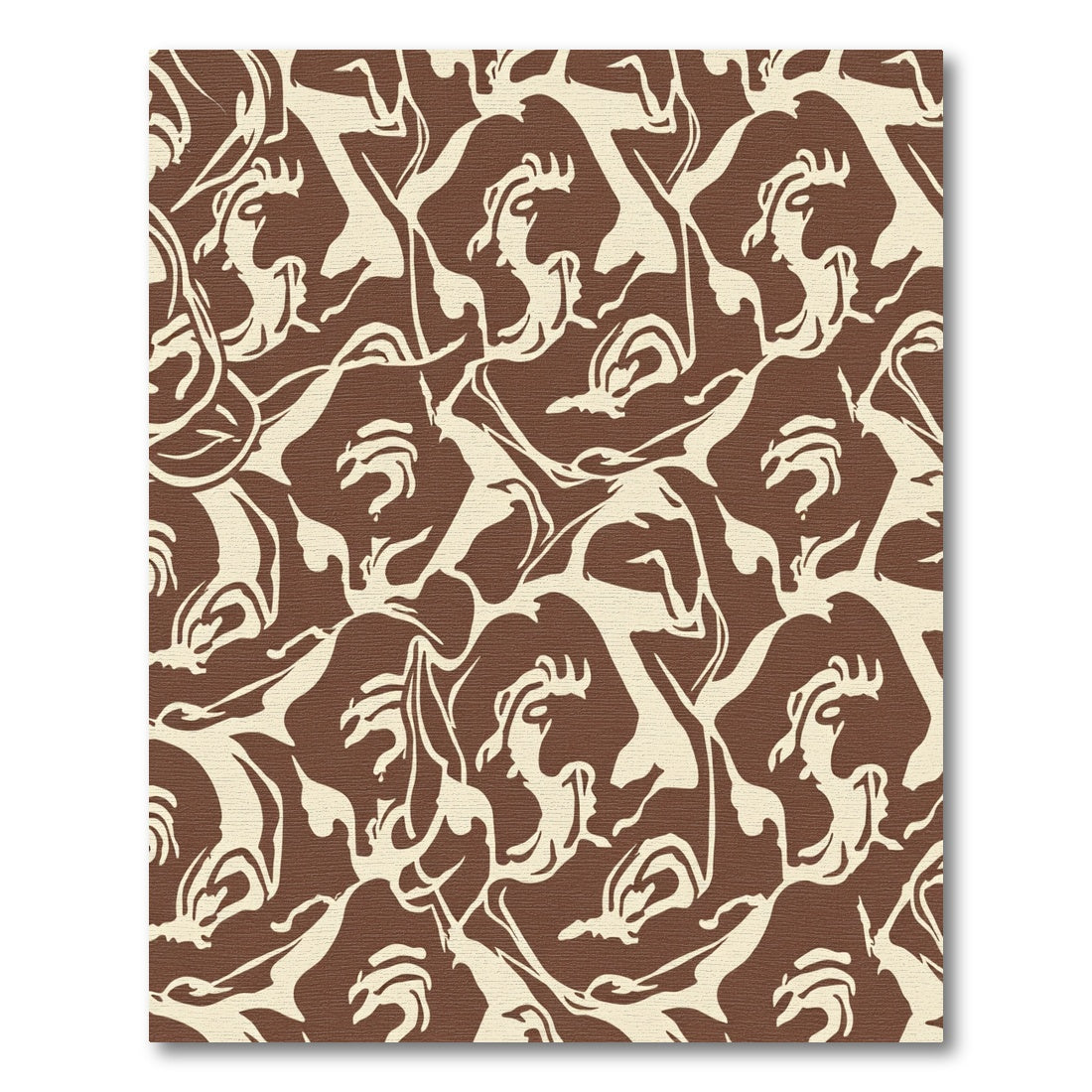 Brown Cream Abstract Face Fusion Rug