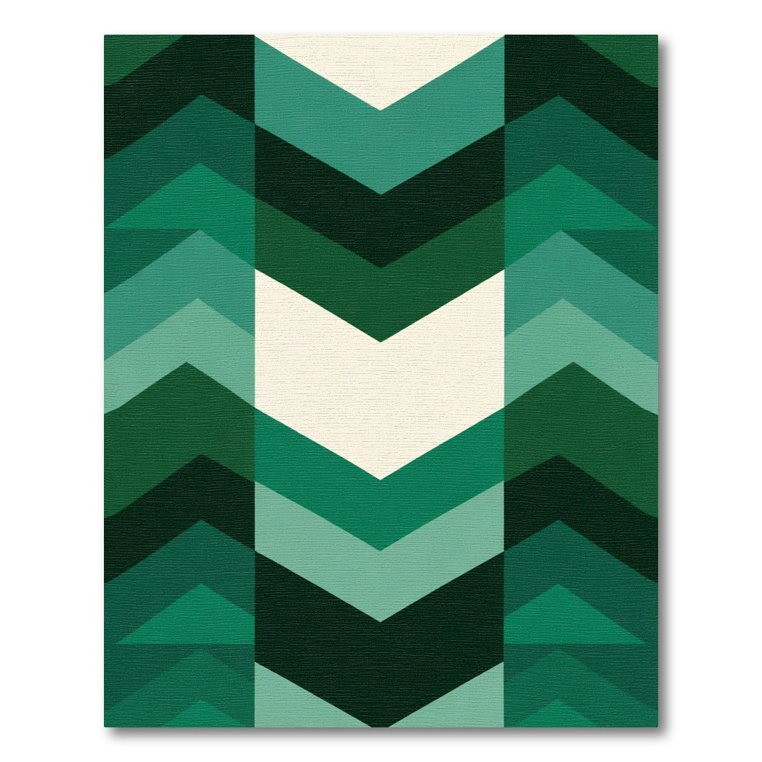 Emerald Green Chevron Stripe Rug