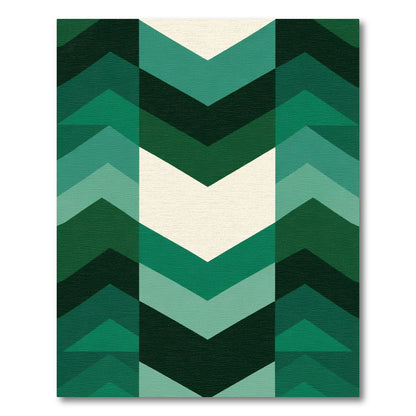 Emerald Green Chevron Stripe Rug