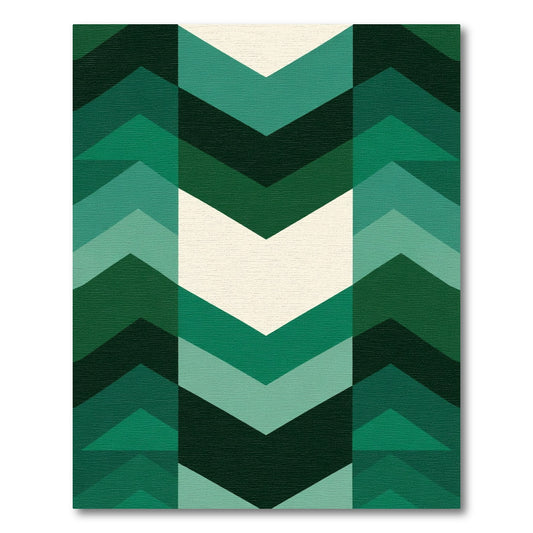 Emerald Green Chevron Stripe Rug