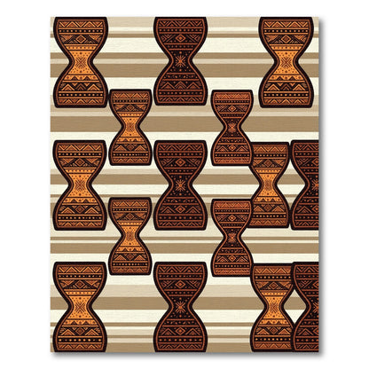 Earthy Toned Geometric Hourglass Rug