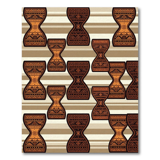 Earthy Toned Geometric Hourglass Rug