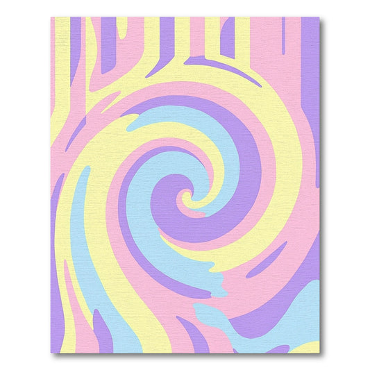Hypnotic Pastel Swirling Spiral Rug