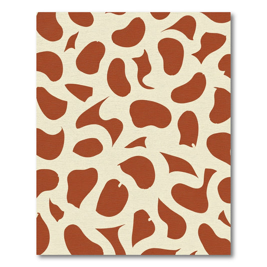 Red Ochre Abstract Blob Rug