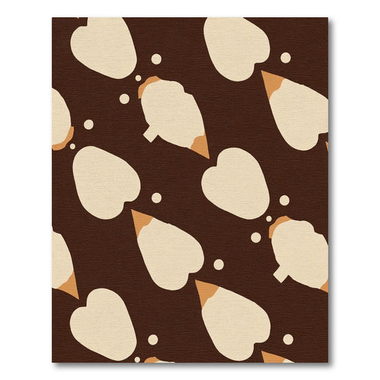 Brown Cream Irregular Heart Splatter Rug